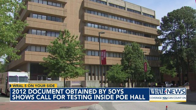 2012 document shows call for testing inside NC State's Poe Hall