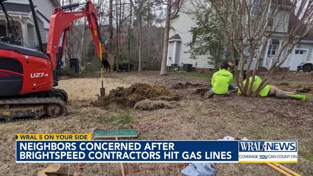 Brightspeed contractors hit utility lines in Pittsboro neighborhood