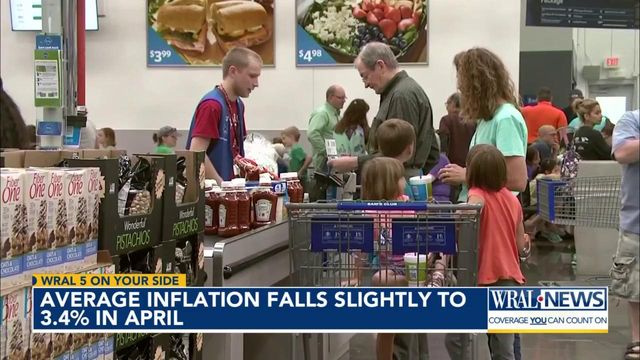Average inflation falls slightly to 3.4% in April  
