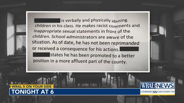  Abuse allegations inside a classroom. Anonymous letter warned a mother to take action.