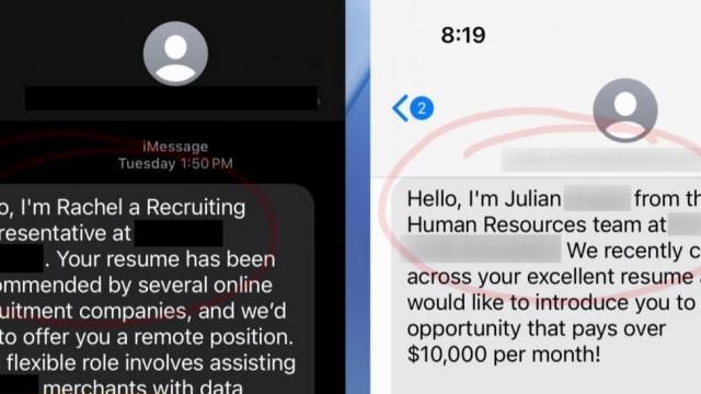 Job scams may be looking to do more than just steal your money. 5 On Your Side's Keely Arthur explains how scammers are trying to use you to help them commit bigger crimes. 