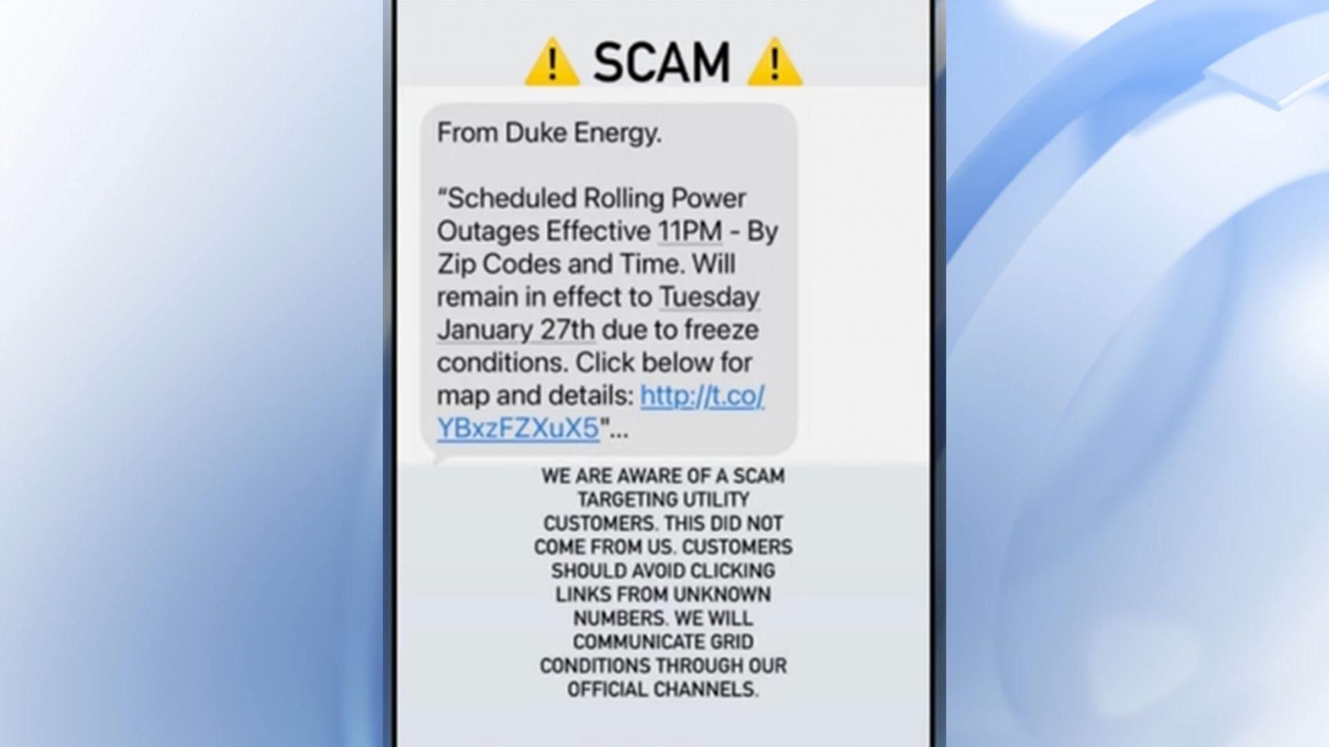 5 On Your Side warning: Text impersonates Duke Energy to get your money in a winter storm