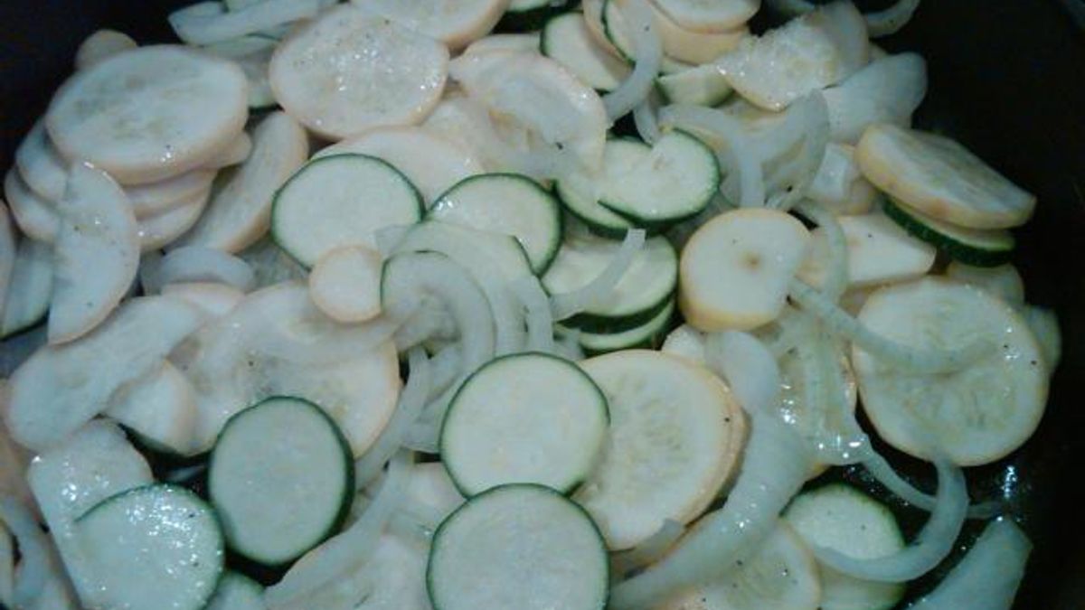 Sauteed zucchini, squash and onions
