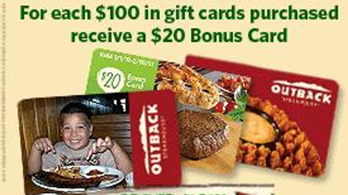 Outback bonus gift card promotion