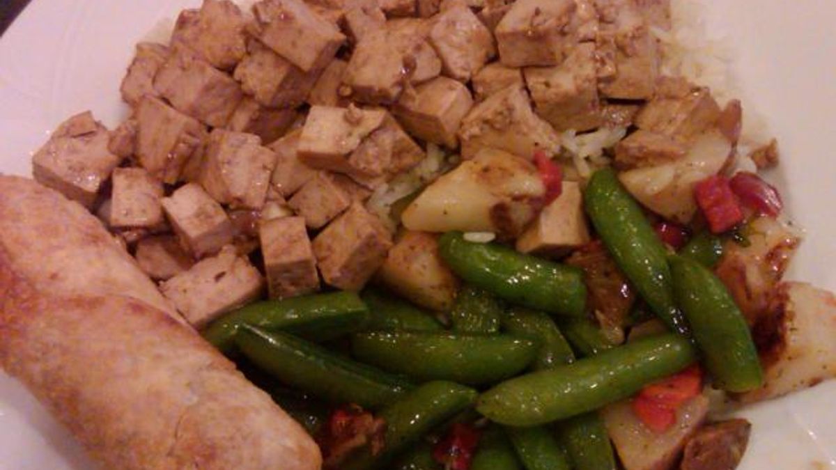 Teriyaki tofu and veggies