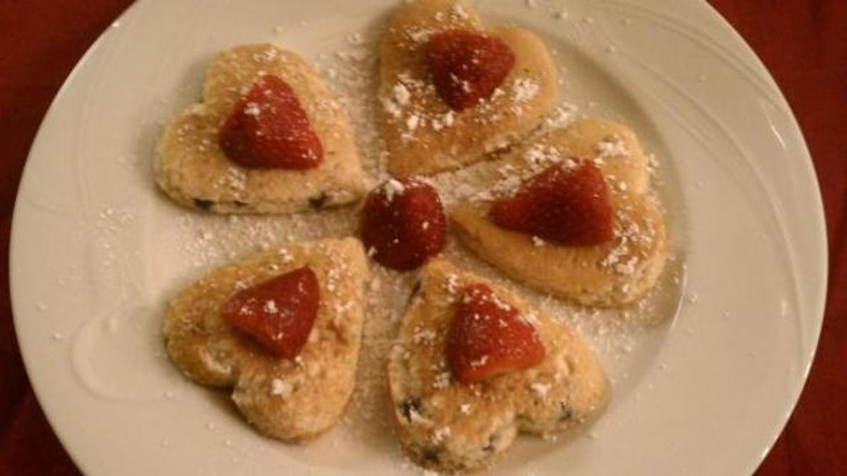 Heart pancakes for Valentines Day 