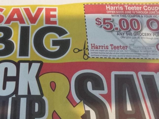 Harris Teeter coupon for $5 off a $40 purchase!