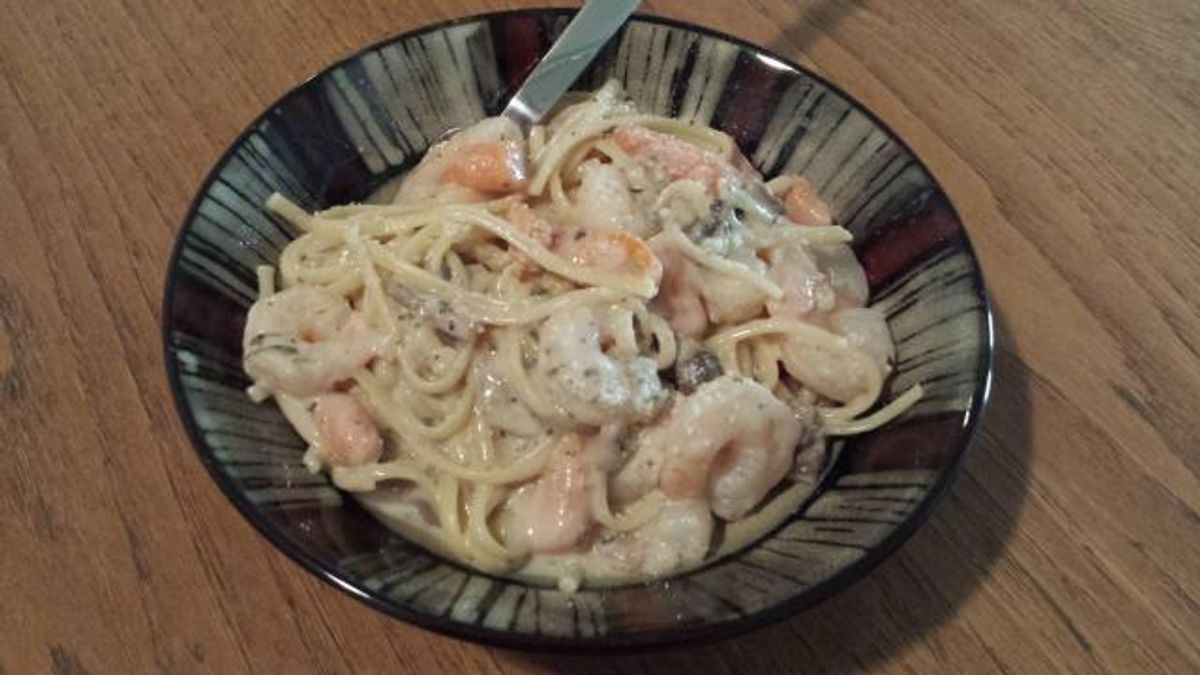 Shrimp & pasta alfredo 