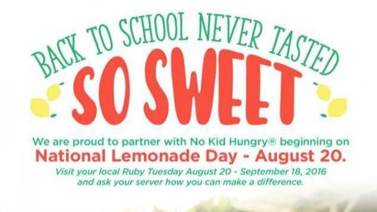 Ruby Tuesday National Lemonade Day
