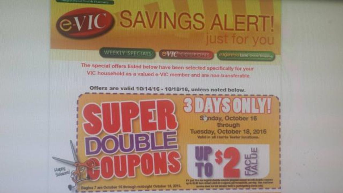 Harris Teeter Super Doubles e-mail confirmation