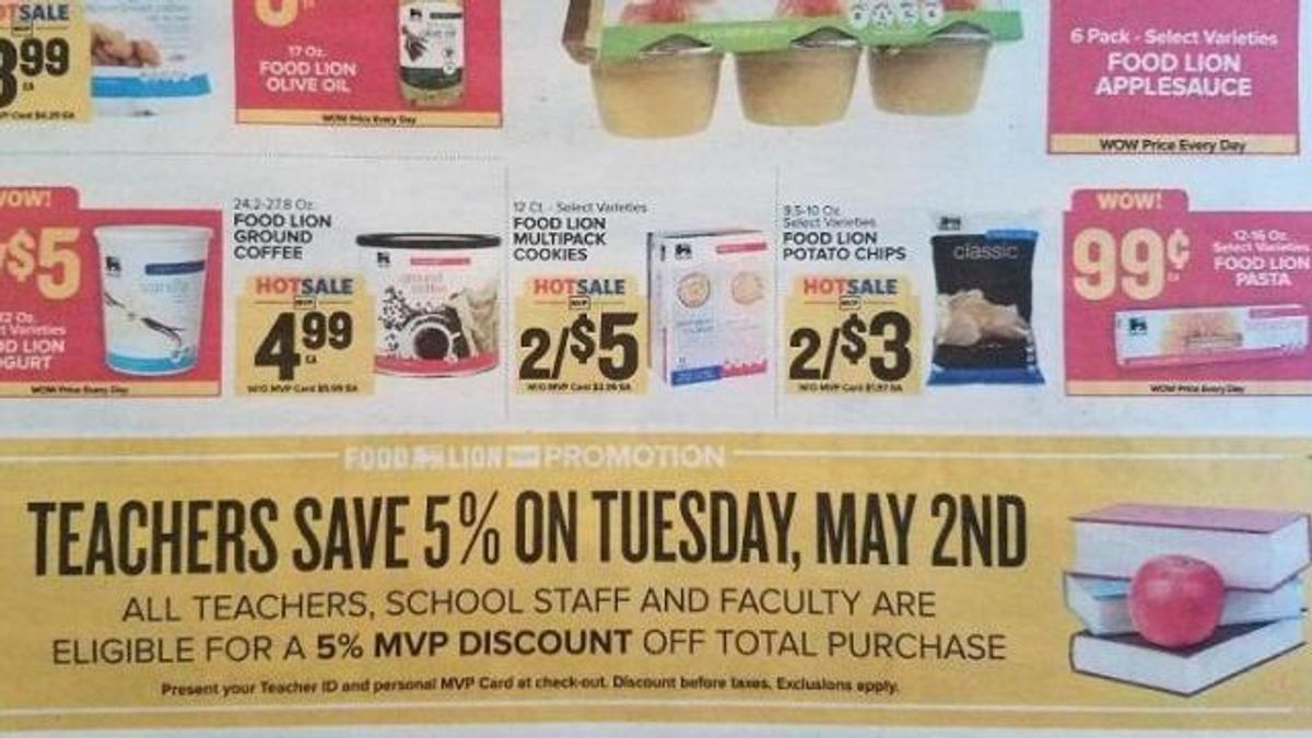 Food Lion Teacher Appreciation Discount