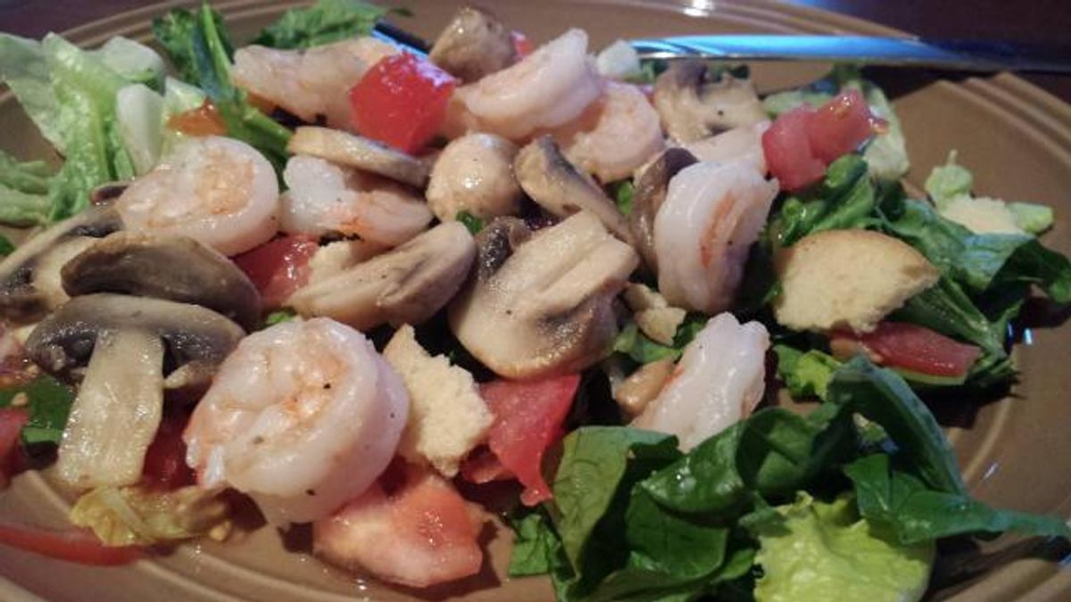 Shrimp and salad