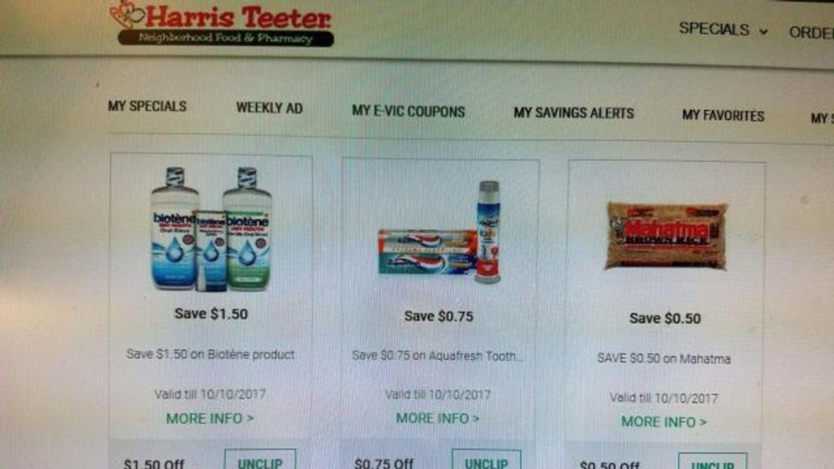 Harris Teeter digital coupons