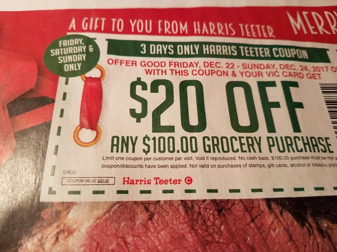 Harris Teeter Coupon: $20 off $100 purchase