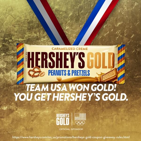 Score a Hershey's Gold $1.50/1 coupon when USA wins Gold