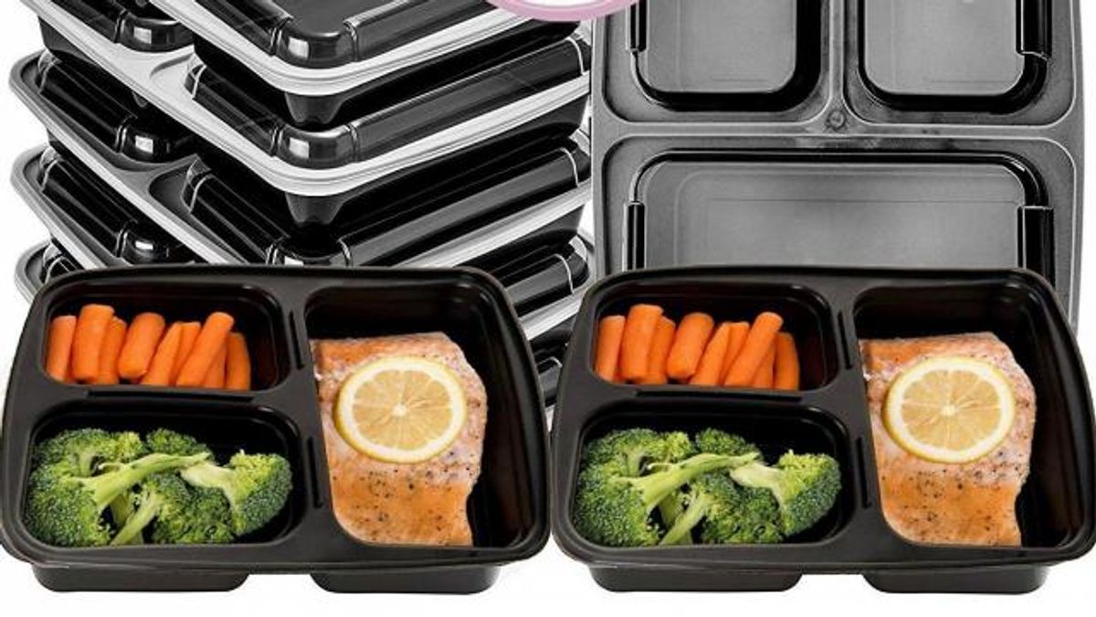 Meal Prep 3-compartment Containers 16 Pack Set