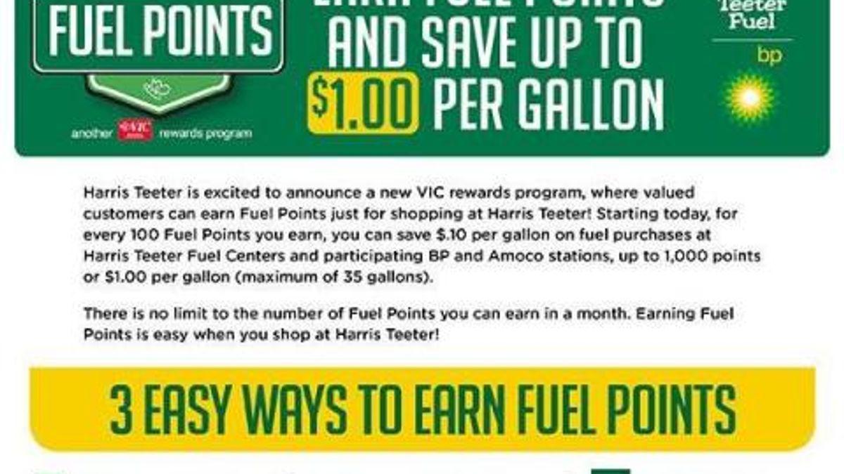 Harris Teeter Fuel Points Program