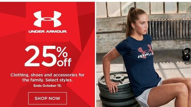 25 off under armour shop