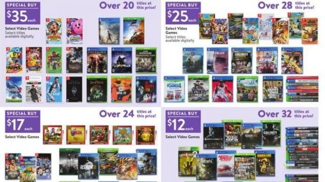 Walmart black friday cheap video game sales