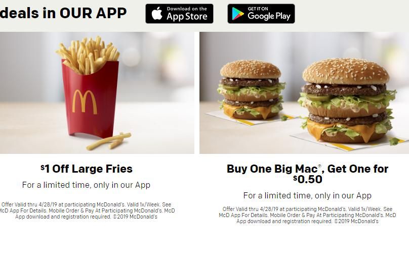 McDonald's Buy 1 Big Mac, Get 1 for 0.50