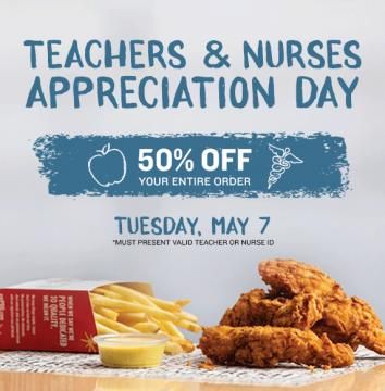 PDQ Nurse and Teacher Appreciation Offer 5/7/19
