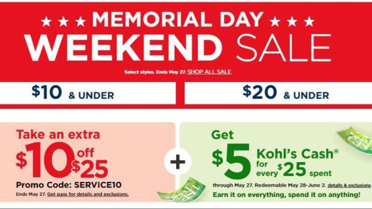 code promo klow Kohl's: New $10 off $25 coupon + $5 Kohl's Cash + 20% coupon for patio,  furniture :: WRAL.com