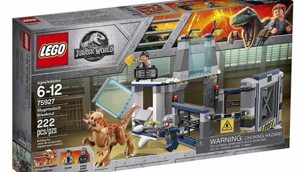 The LEGO Jurassic World Stygimoloch Breakout Building Set