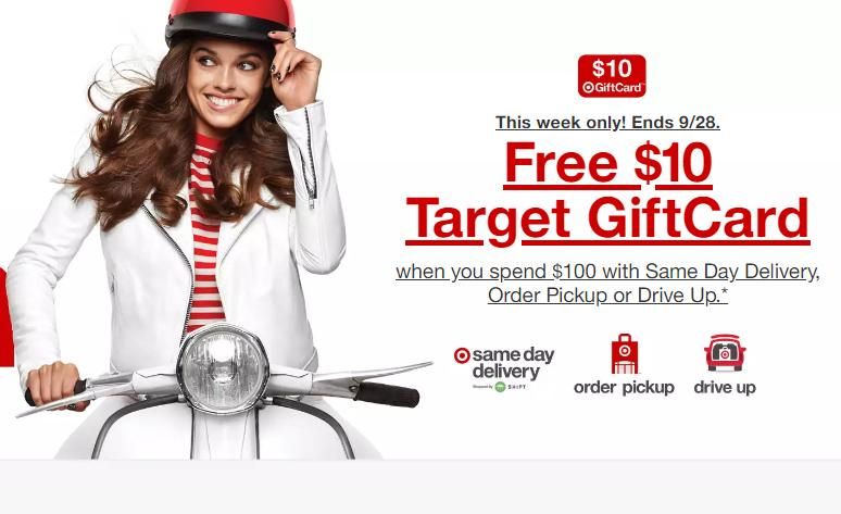 Target: $10 gift card with $100 pick-up, drive-up or same day delivery ...
