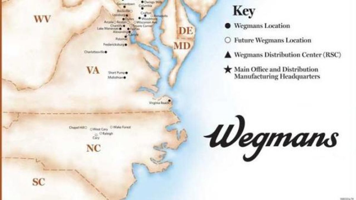 Wegmans map of future NC locations