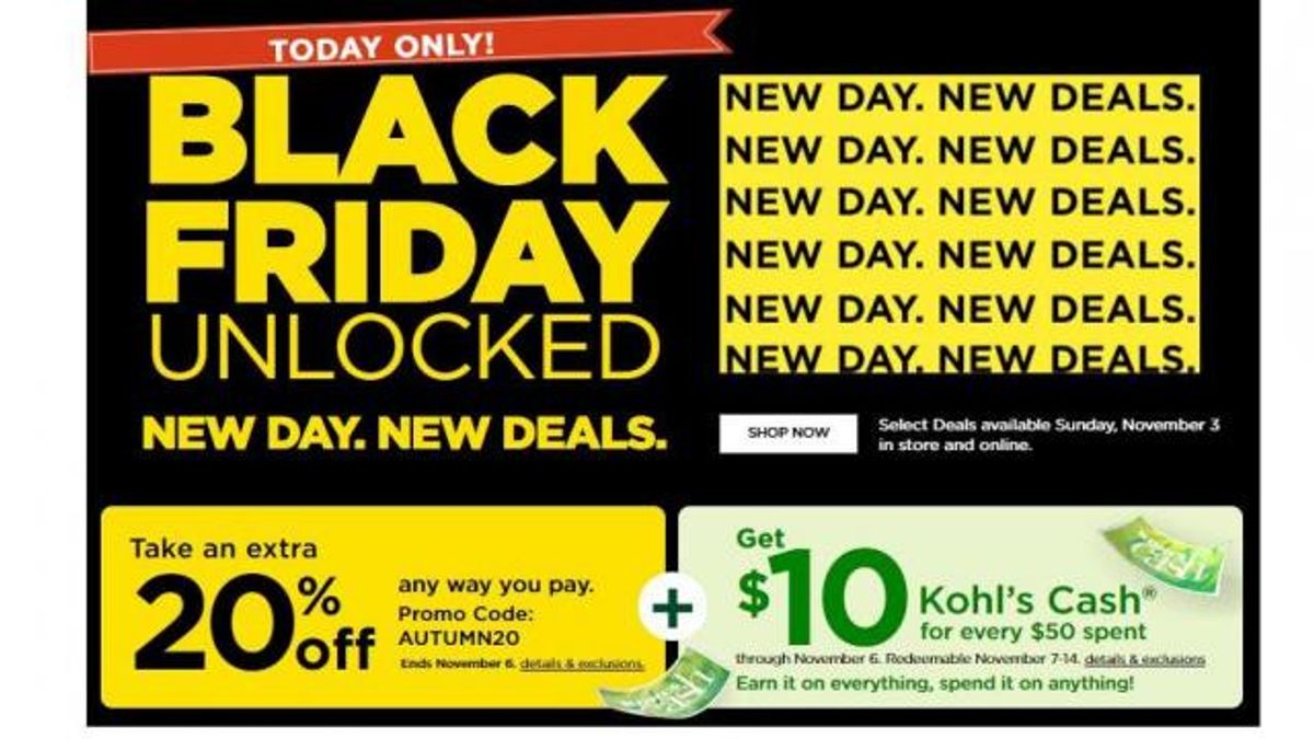 Kohl's Early Black Friday Sale 11-3-19