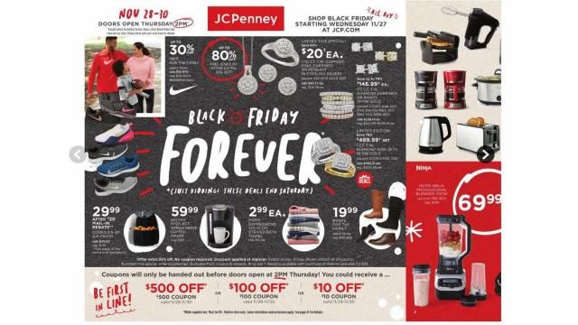 JCPenney Black Friday list of deals valid through 11/30