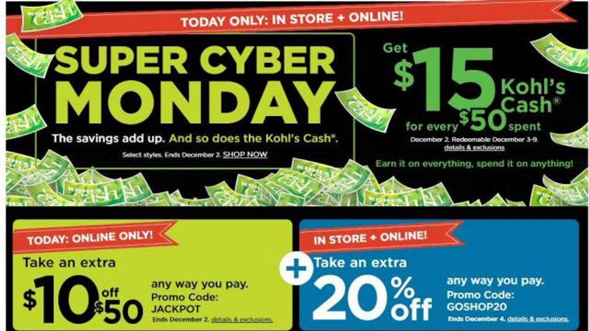 Kohl's Cyber Monday Sale