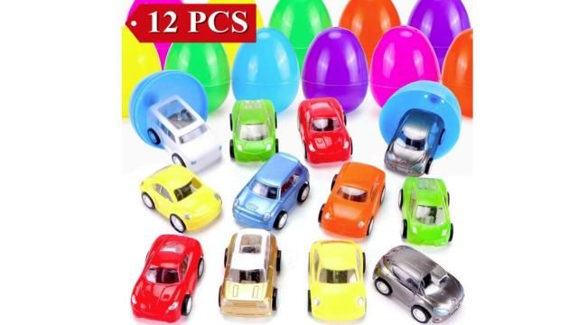 Filled Easter Eggs with Toy Cars