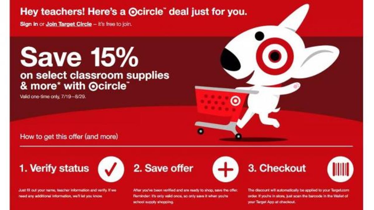 Target Teacher Discount (photo courtesy Target)