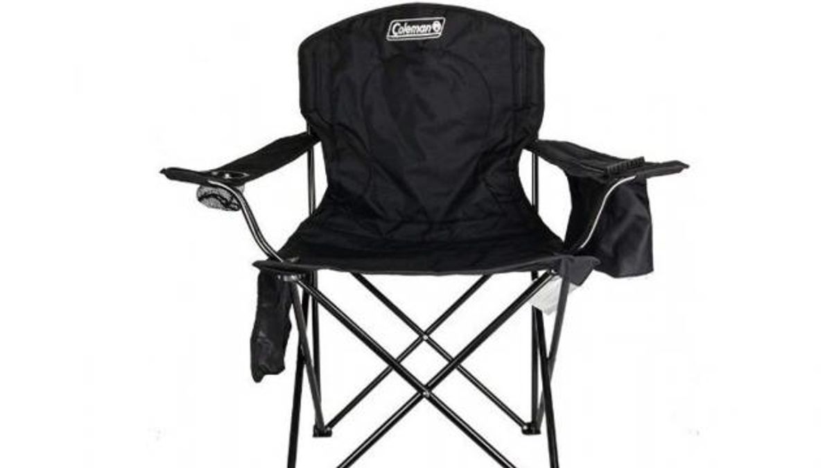 Coleman Portable Camping Quad Chair with 4-Can Cooler