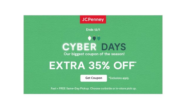 JCPenney Cyber Days sale live now: 35% off coupon, 60% off clothing,  kitchen, bedding, jewelry