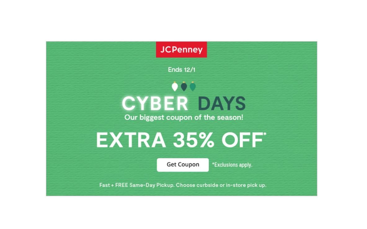 JCPenney Cyber Days sale live now: 35% off coupon, 60% off