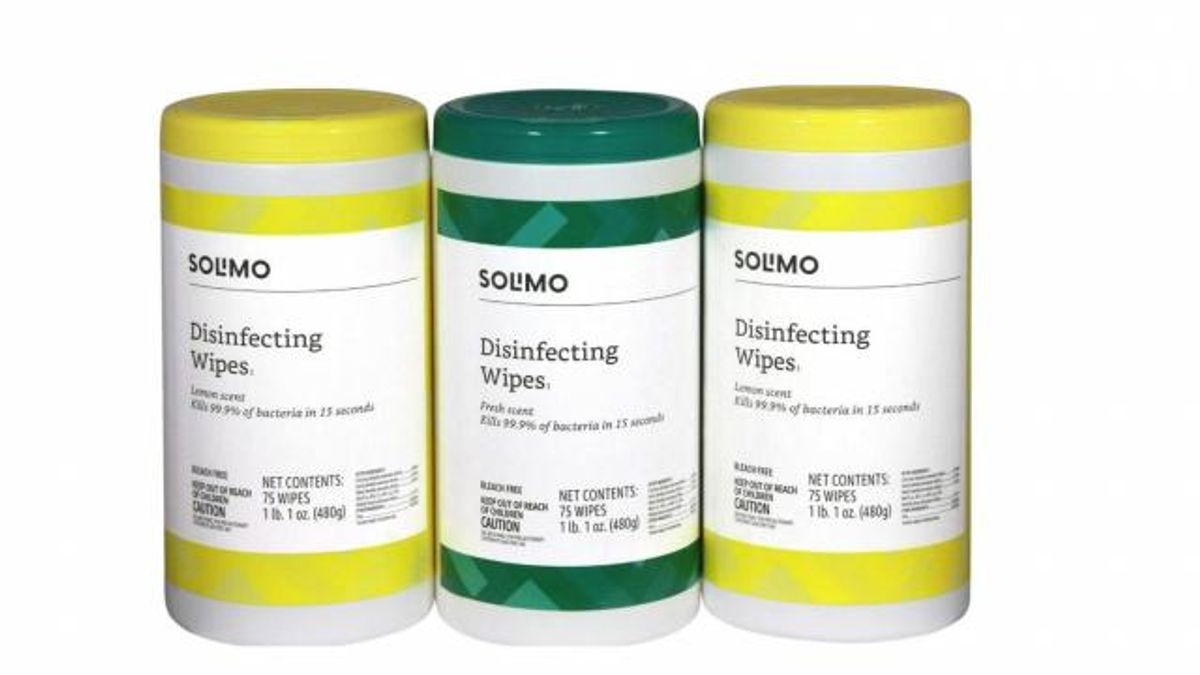 Amazon Brand Solimo Disinfecting Wipes (photo courtesy Amazon)