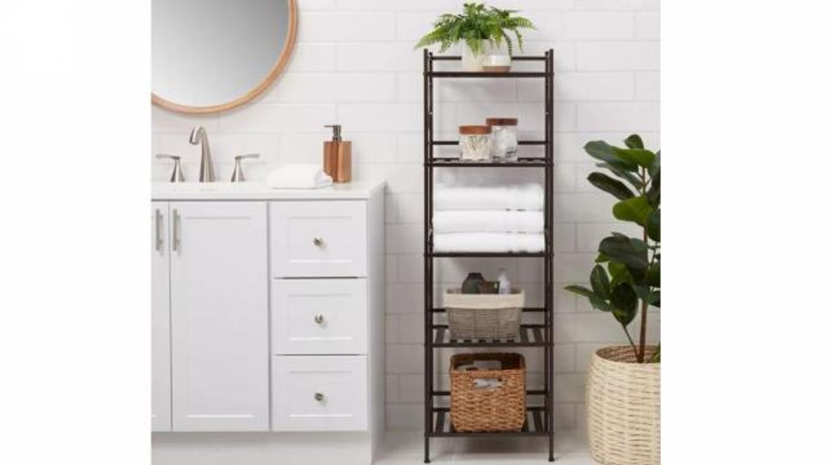 Threshold™ 5 Tier Decorative Shelving Unit (photo courtesy Target)