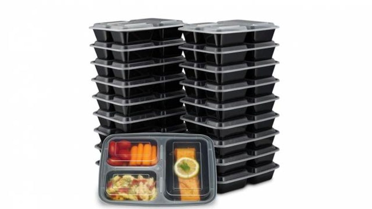 Reusable Meal Prep 3 Compartment Containers (photo courtesy Amazon)