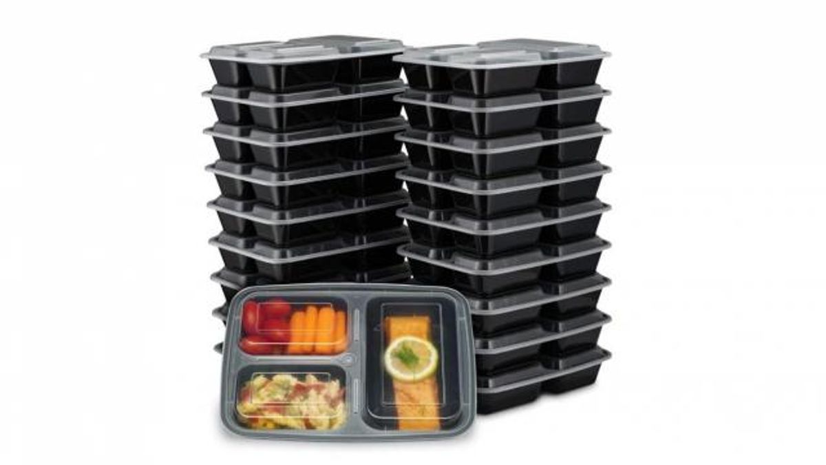 Reusable Meal Prep 3 Compartment Containers (photo courtesy Amazon)