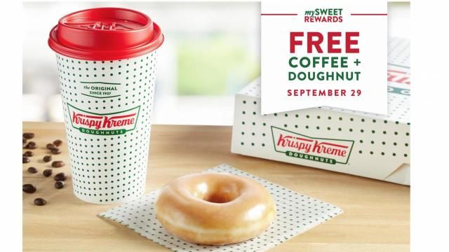 Krispy Kreme National Coffee Day Offer (photo courtesy Krispy Kreme)