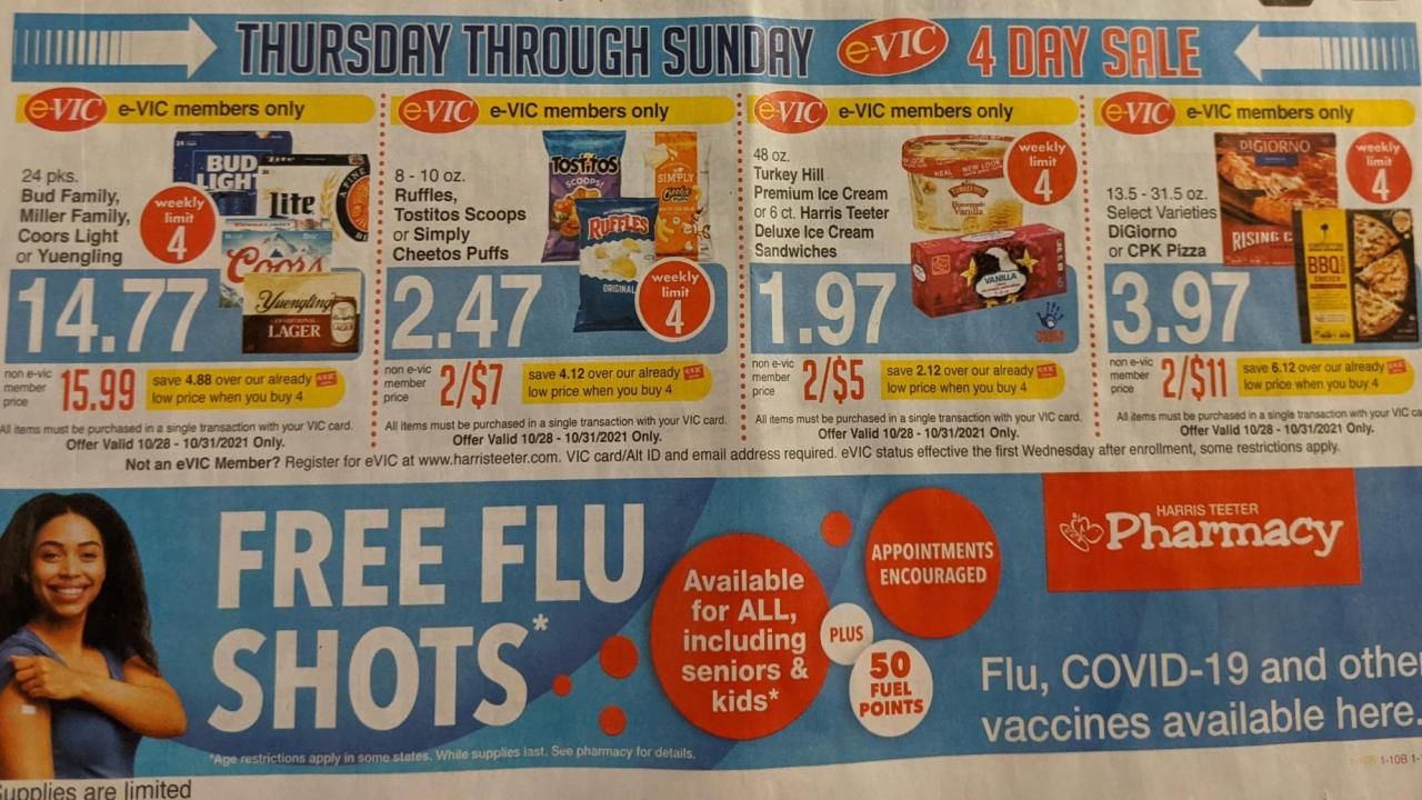 harris teeter 4-day sale and new e-vic deals: ice cream, ruffles