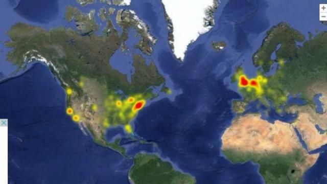 Facebook outage map 9/24/15