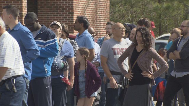 People line up in Raleigh for new Tesla