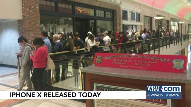 Buyers line up at Crabtree Valley Mall for new iPhone X