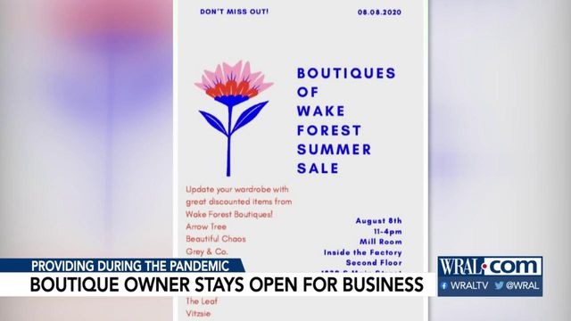 Wake Forest boutique owner stays open for business