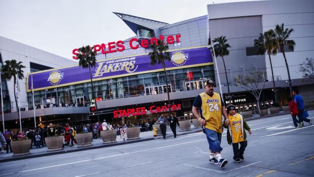 FILE — The Staples Center in Los Angeles on March 4, 2016. The Staples Center, home of the Lakers and other professional sports teams, said on Tuesday, Nov. 16, 2021, that it would rebrand as Crypto.com Arena, named after a cryptocurrency platform based in Singapore..(Patrick T. Fallon/The New York Times)