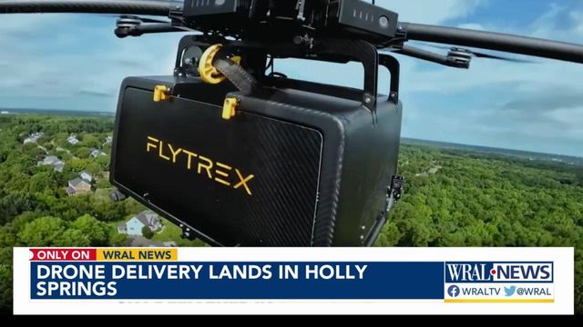 Resturants in Holly Spring Springs Towne Center now offer drone delivery