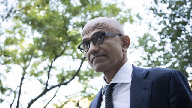 Microsoft CEO Satya Nadella arrives at federal court on October 2 in Washington, DC. Nadella is testifying in the antitrust trial to determine if Alphabet Inc.'s Google maintains a monopoly in the online search business. Photo credit: Drew Angerer/Getty Images